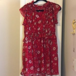 Zara red floral mini dress